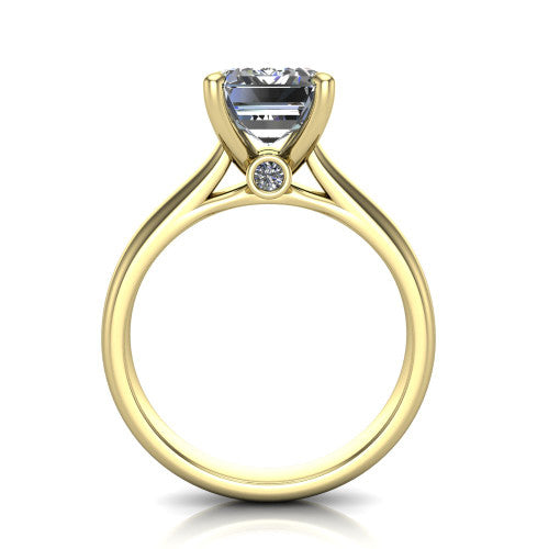 Ximena Emerald Shape Classic Engagement Ring in 14K Yellow Gold