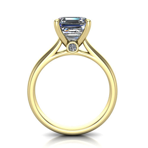 Ximena Square Emerald Shape Classic Engagement Ring in 18K Yellow Gold