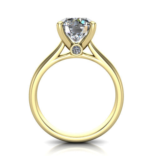 Ximena Round Shape Classic Engagement Ring in 14K Yellow Gold