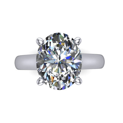 Ximena Oval Shape Classic Engagement Ring in Platinum