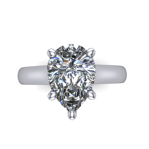 Ximena Pear Shape Classic Engagement Ring in Platinum
