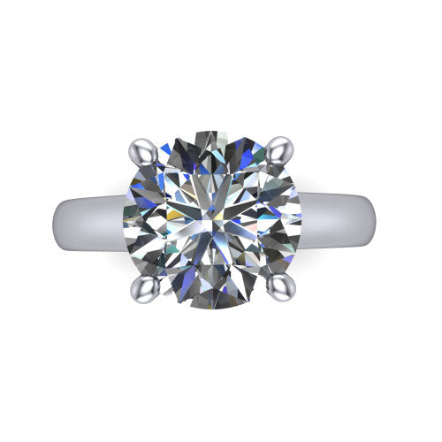 Ximena Round Shape Classic Engagement Ring in 14K White Gold