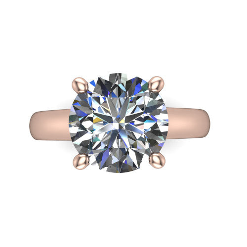 Ximena Round Shape Classic Engagement Ring in 18K Rose Gold