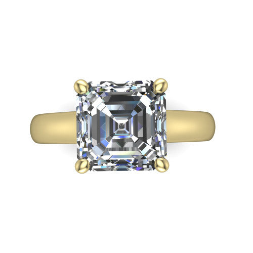 Ximena Square Emerald Shape Classic Engagement Ring in 14K Yellow Gold