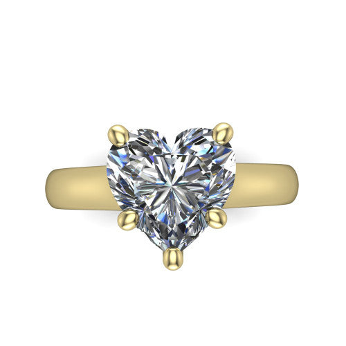 Ximena Heart Shape Classic Engagement Ring in 18K Yellow Gold