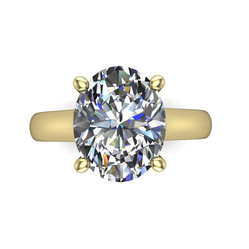 Ximena Oval Shape Classic Engagement Ring in 18K Yellow Gold