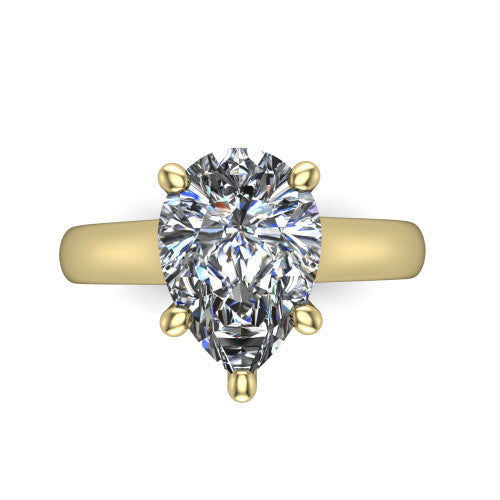Ximena Pear Shape Classic Engagement Ring in 14K Yellow Gold