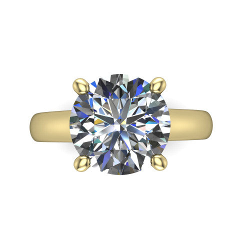 Ximena Round Shape Classic Engagement Ring in 18K Yellow Gold