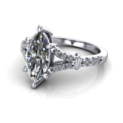Sloane Marquise Shape Classic Engagement Ring in Platinum
