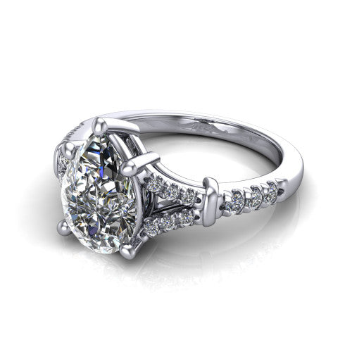 Sloane Pear Shape Classic Engagement Ring in 14K White Gold