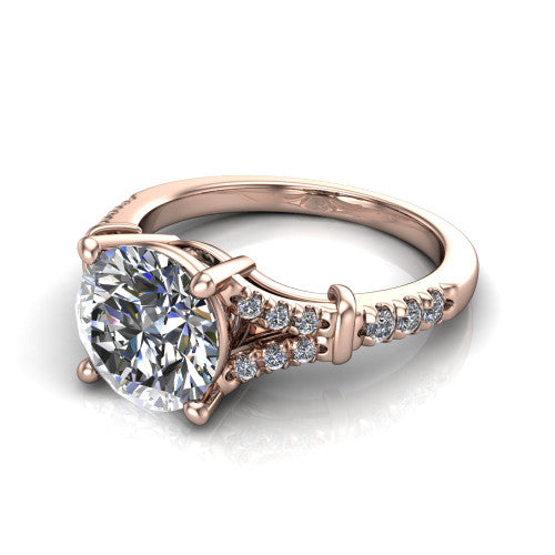 Sloane Round Shape Classic Engagement Ring in 14K Rose Gold