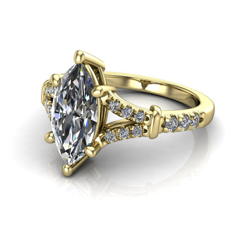 Sloane Marquise Shape Classic Engagement Ring in 14K Yellow Gold