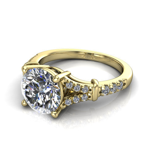 Sloane Round Shape Classic Engagement Ring in 14K Yellow Gold