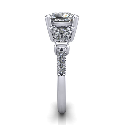 Sloane Cushion Shape Classic Engagement Ring in 18K White Gold