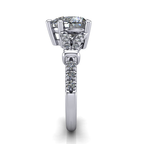 Sloane Heart Shape Classic Engagement Ring in Platinum
