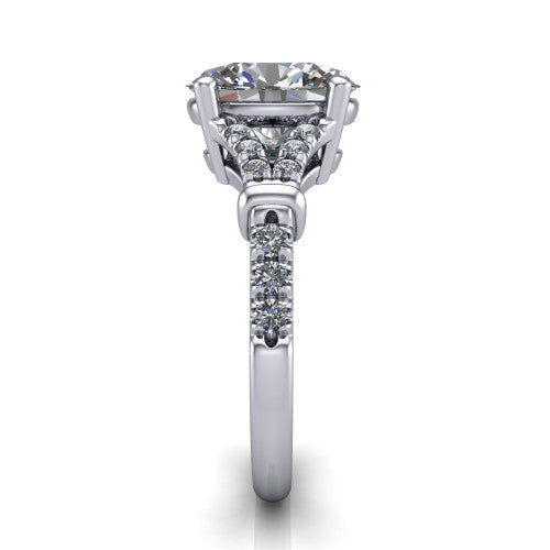 Sloane Oval Shape Classic Engagement Ring in 18K White Gold