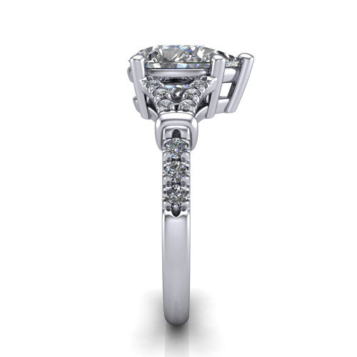 Sloane Pear Shape Classic Engagement Ring in Platinum