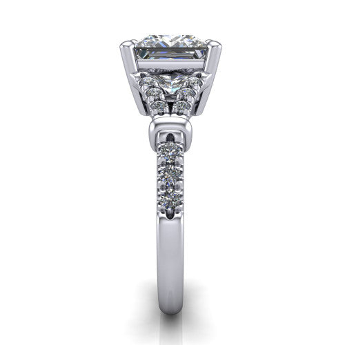 Sloane Princess Shape Classic Engagement Ring in Platinum