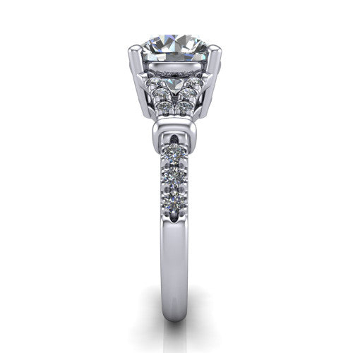 Sloane Round Shape Classic Engagement Ring in 18K White Gold