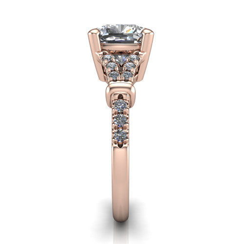 Sloane Cushion Shape Classic Engagement Ring in 14K Rose Gold