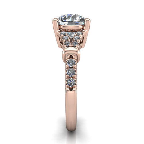 Sloane Round Shape Classic Engagement Ring in 14K Rose Gold