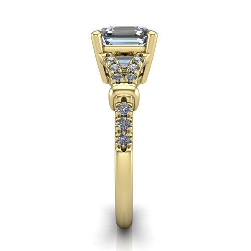 Sloane Square Emerald Shape Classic Engagement Ring in 14K Yellow Gold