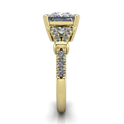 Sloane Princess Shape Classic Engagement Ring in 14K Yellow Gold