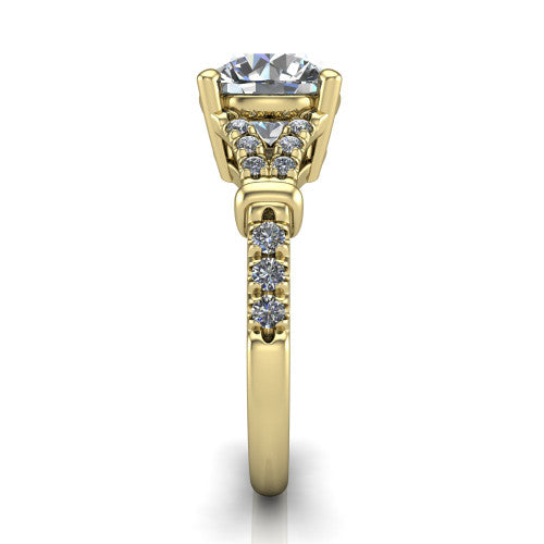 Sloane Round Shape Classic Engagement Ring in 14K Yellow Gold