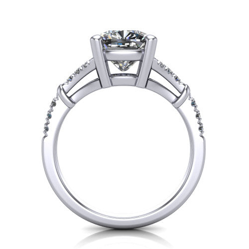 Sloane Cushion Shape Classic Engagement Ring in 18K White Gold