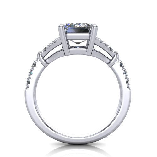 Sloane Emerald Shape Classic Engagement Ring in 14K White Gold
