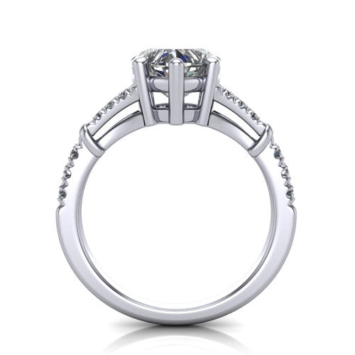 Sloane Heart Shape Classic Engagement Ring in 18K White Gold