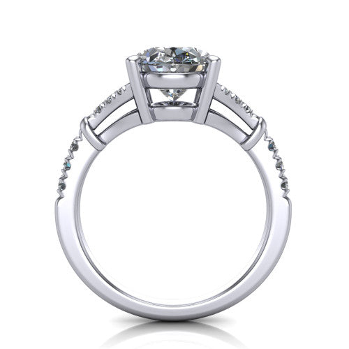 Sloane Oval Shape Classic Engagement Ring in 18K White Gold