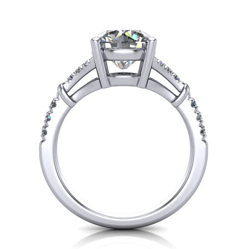 Sloane Round Shape Classic Engagement Ring in 18K White Gold