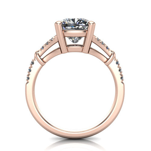 Sloane Cushion Shape Classic Engagement Ring in 14K Rose Gold
