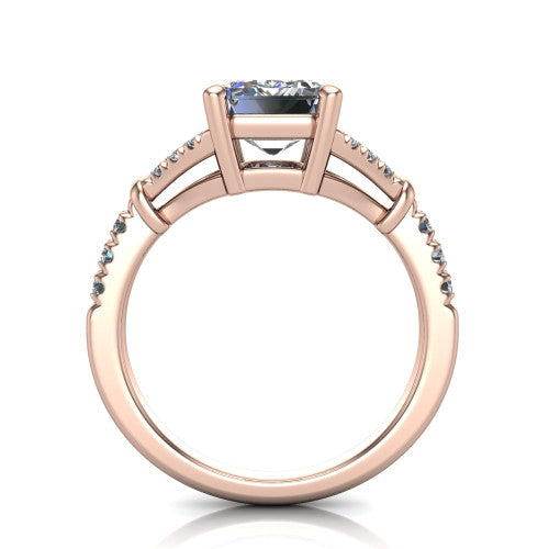 Sloane Emerald Shape Classic Engagement Ring in 18K Rose Gold