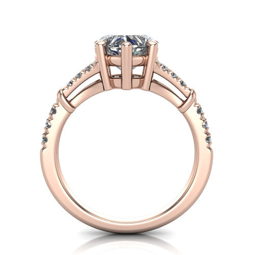 Sloane Heart Shape Classic Engagement Ring in 18K Rose Gold