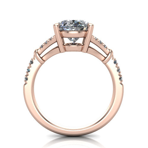 Sloane Oval Shape Classic Engagement Ring in 14K Rose Gold