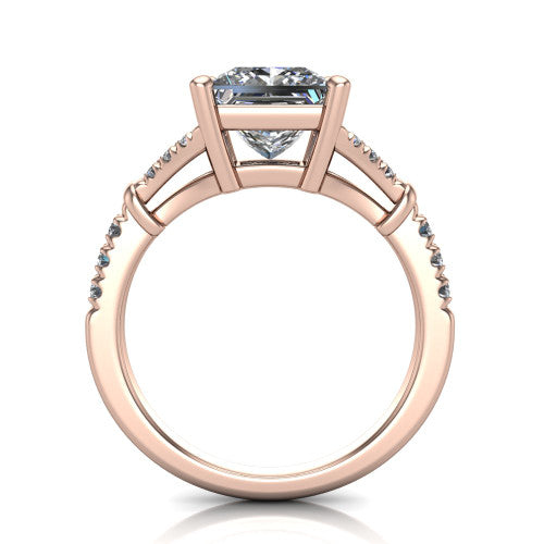 Sloane Princess Shape Classic Engagement Ring in 14K Rose Gold
