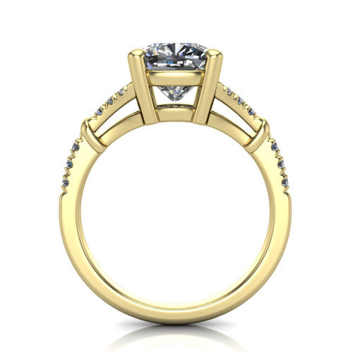 Sloane Cushion Shape Classic Engagement Ring in 14K Yellow Gold
