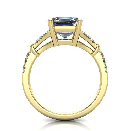 Sloane Square Emerald Shape Classic Engagement Ring in 14K Yellow Gold