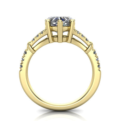 Sloane Heart Shape Classic Engagement Ring in 18K Yellow Gold