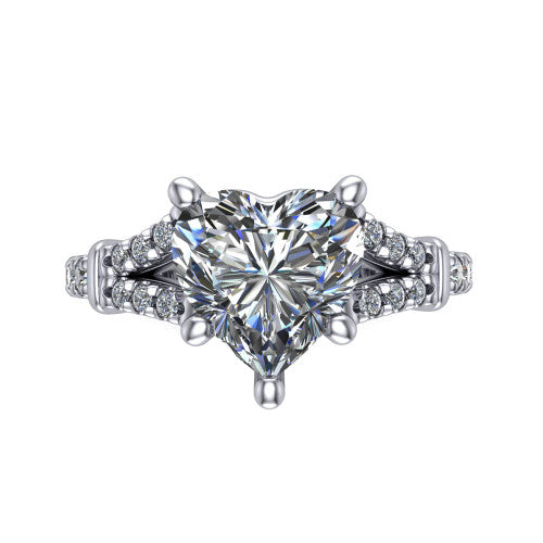 Sloane Heart Shape Classic Engagement Ring in Platinum