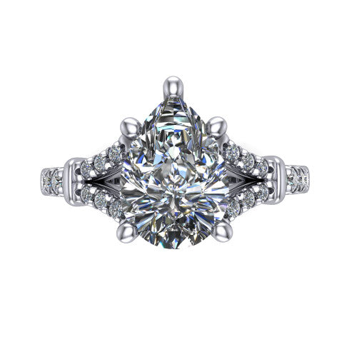 Sloane Pear Shape Classic Engagement Ring in Platinum