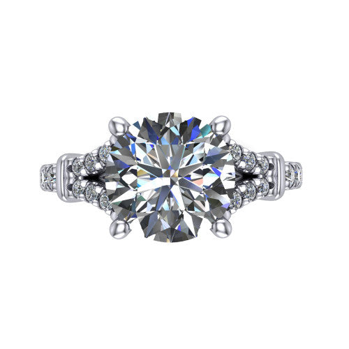 Sloane Round Shape Classic Engagement Ring in 14K White Gold