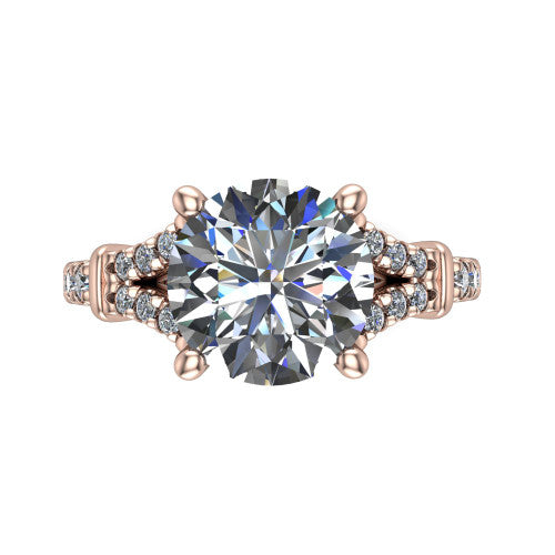 Sloane Round Shape Classic Engagement Ring in 14K Rose Gold
