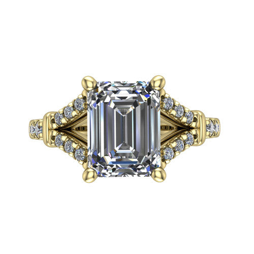Sloane Emerald Shape Classic Engagement Ring in 18K Yellow Gold