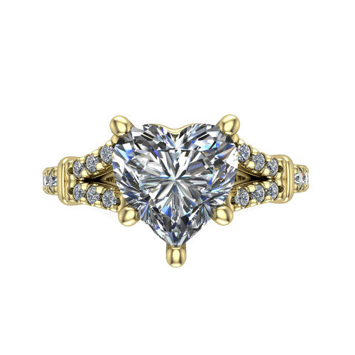 Sloane Heart Shape Classic Engagement Ring in 18K Yellow Gold