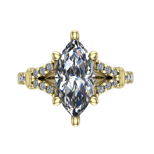 Sloane Marquise Shape Classic Engagement Ring in 14K Yellow Gold