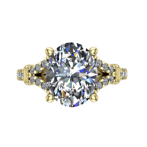 Sloane Oval Shape Classic Engagement Ring in 18K Yellow Gold