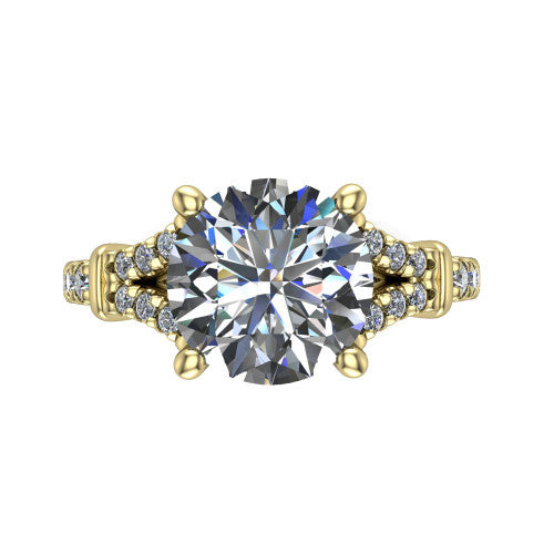 Sloane Round Shape Classic Engagement Ring in 18K Yellow Gold